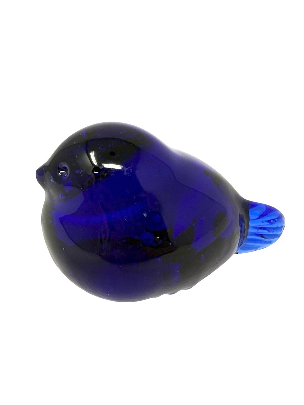 Vintage Cobalt Blue Small Art Glass Bird Figurine
